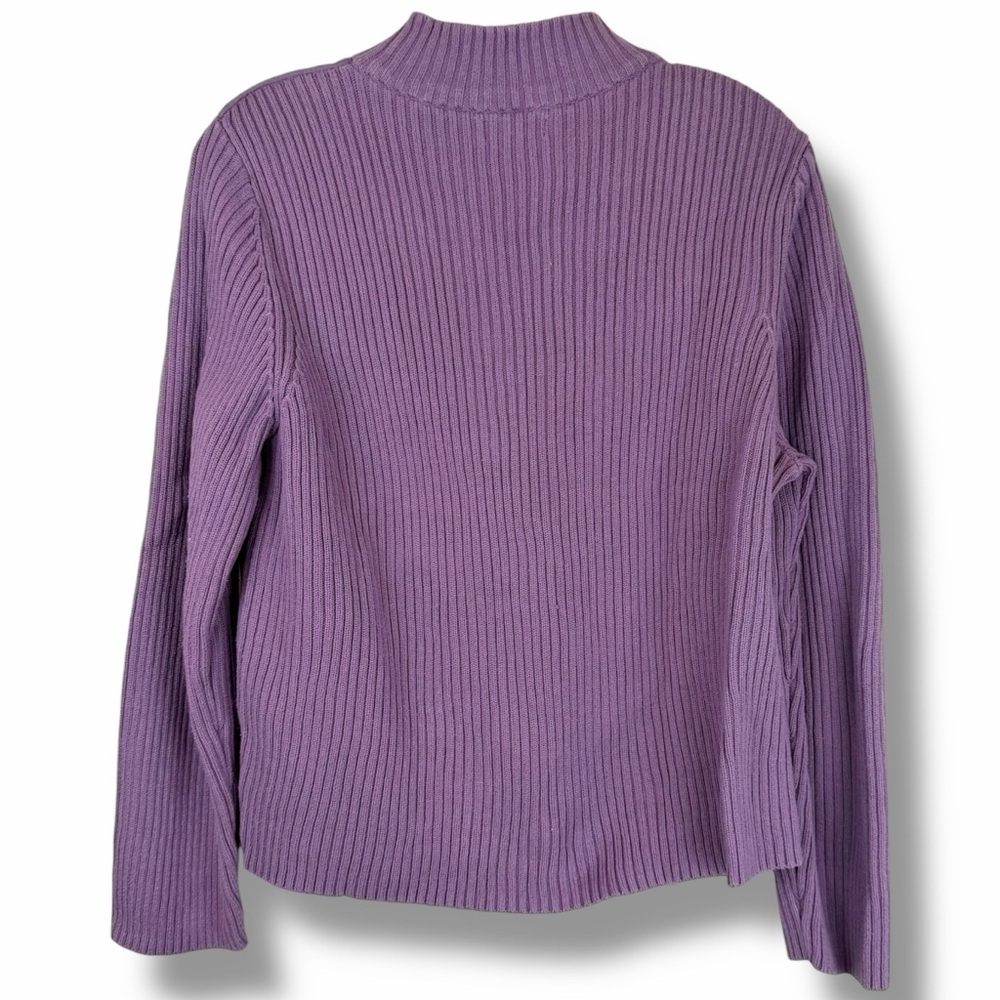 Croft & Barrow Purple Lilac Ribbed Quilted Vintage Cottagecore Full Zip Jacket - Picture 2 of 5
